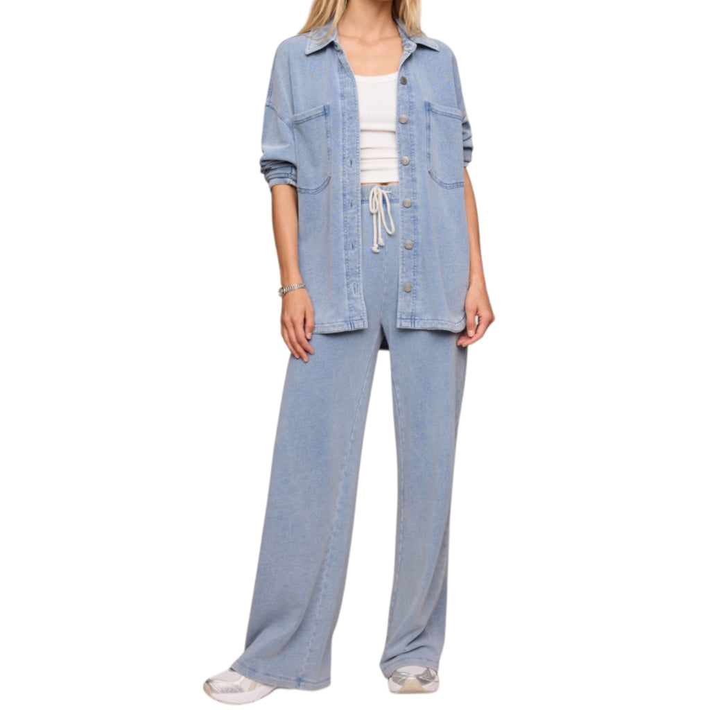 Z Supply Hunter Knit Denim Pant Ocean Air Indigo