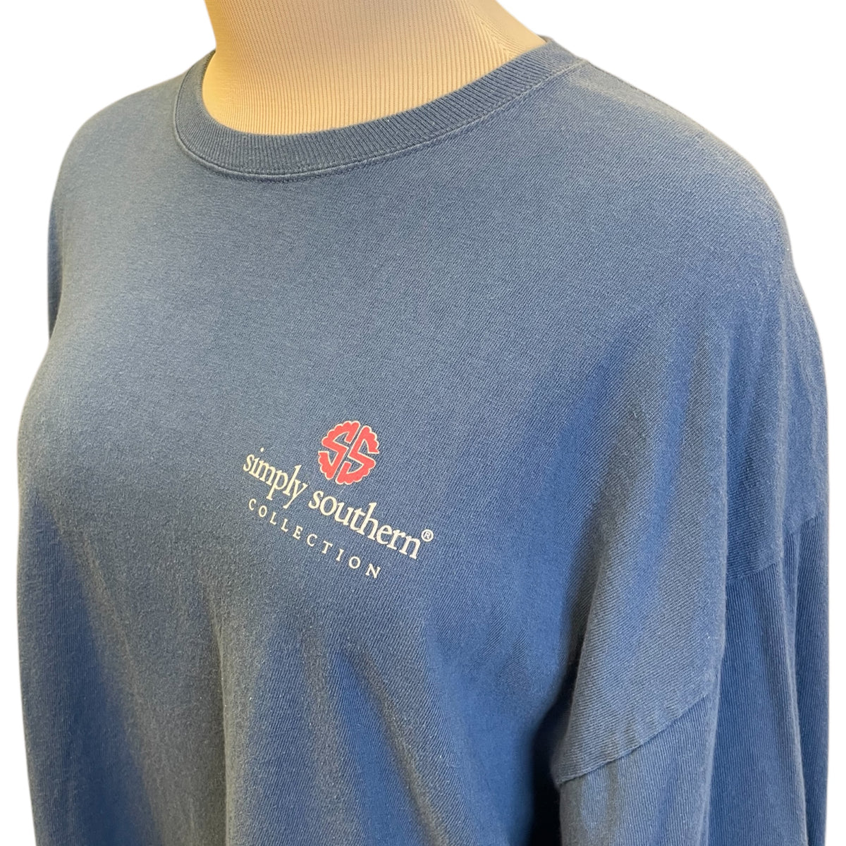 Simply Southern Muted Blue Long Sleeve Top Size XXL - RF