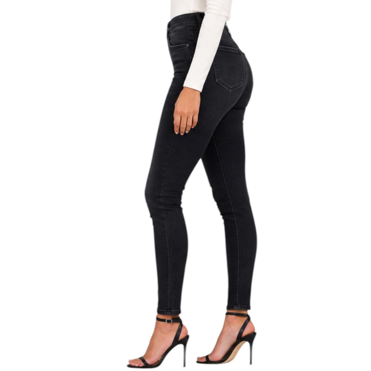 Judy Blue JB88878 Mid Rise  Black Tummy Control Skinny