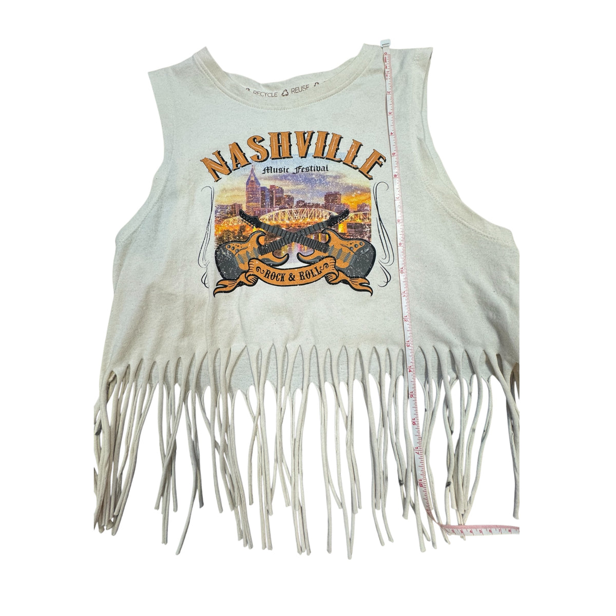 Recycle Threads Nashville Music Festival Fringed Tank Size Medium -RF
