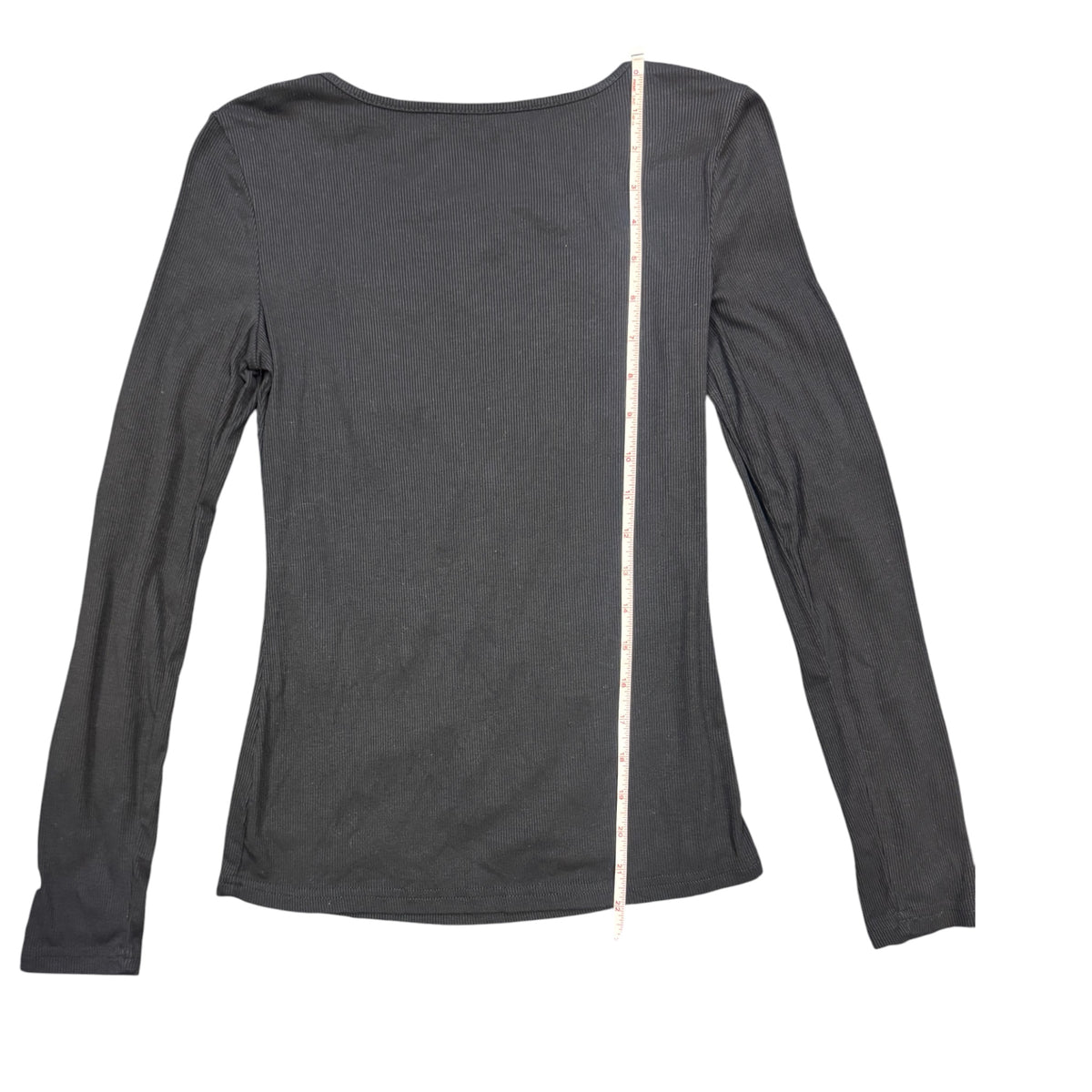 SHEIN Black Long Sleeve Peekaboo Back Top Size Small - RF