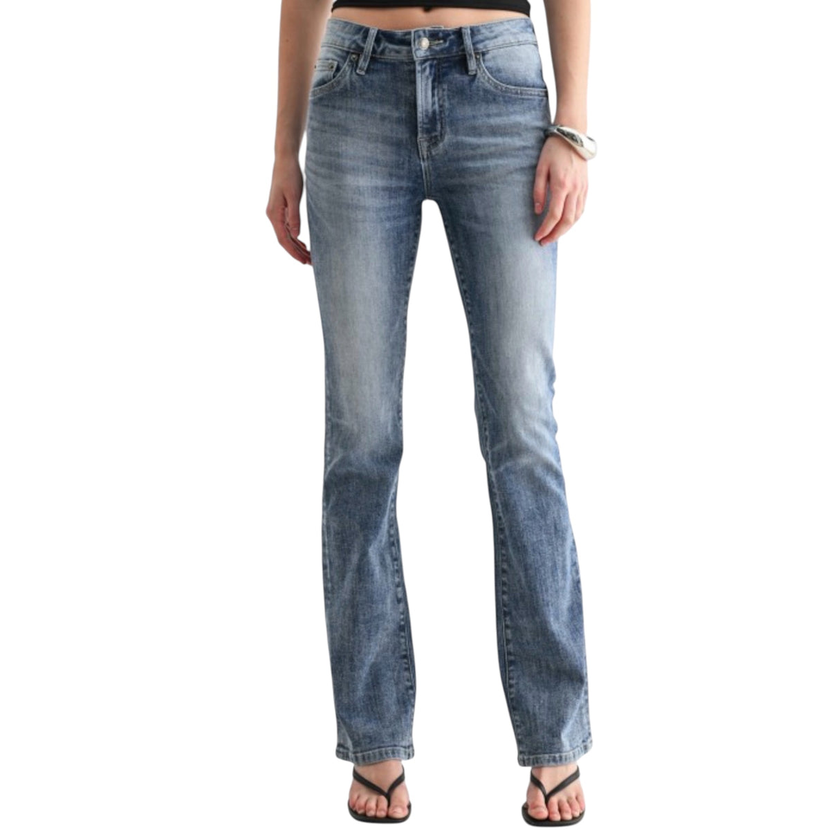 MICA MDP-B3763 Medium Wash Mid Rise Bootcut