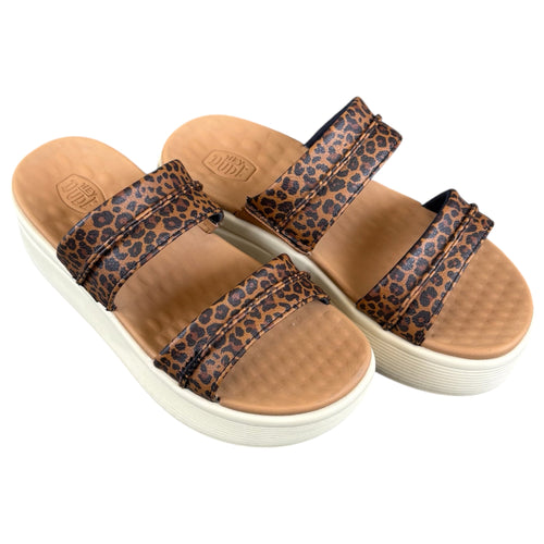 Hey Dude Austin Slide Classic Tan Leopard