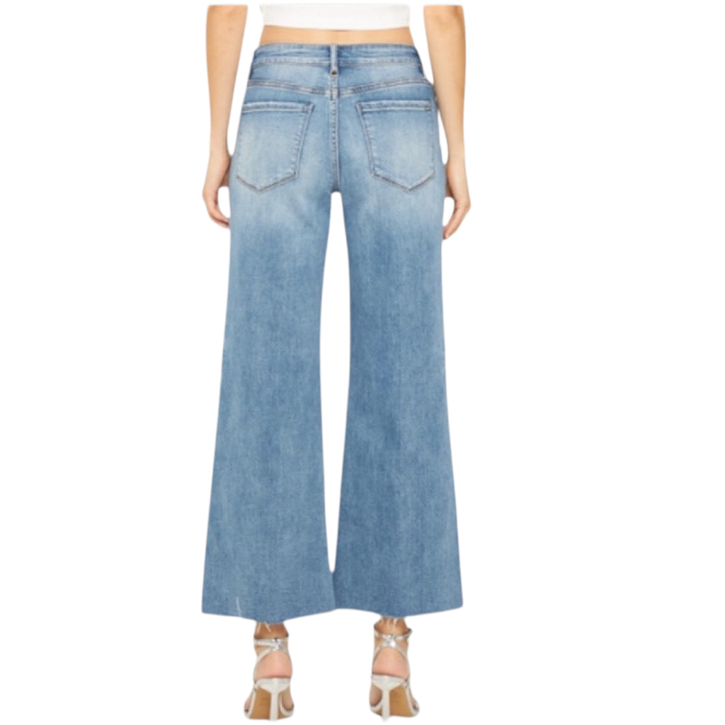 MICA MTT-W3374 Morning Blue Mid Rise Wide Leg