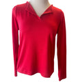 Sleep Chic Red V-Neck Ribbed Long Sleeve Top Size S - RF