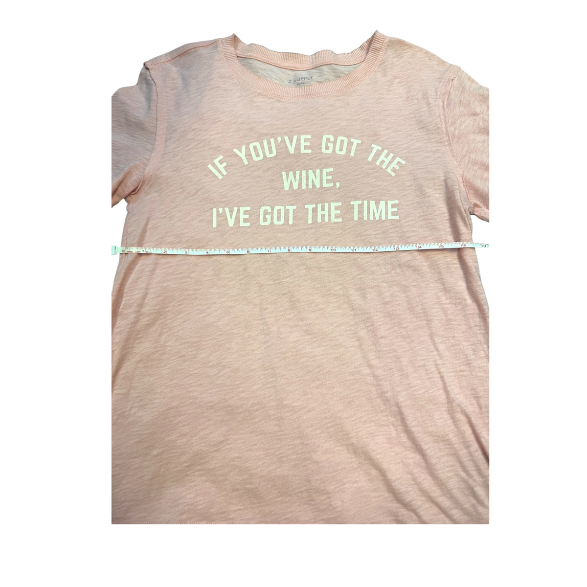 Light Pink Z Supply Wine Tee Size S -RF