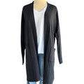 Liz Claiborne Black Shimmer Open Front Cardigan Size Large-RF