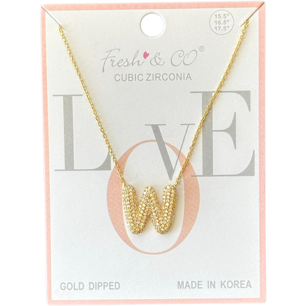 Fresh & Co CZ 14k Dipped Letter Necklace