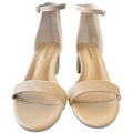 Natural Block Heel Ankle Strap Sandal
