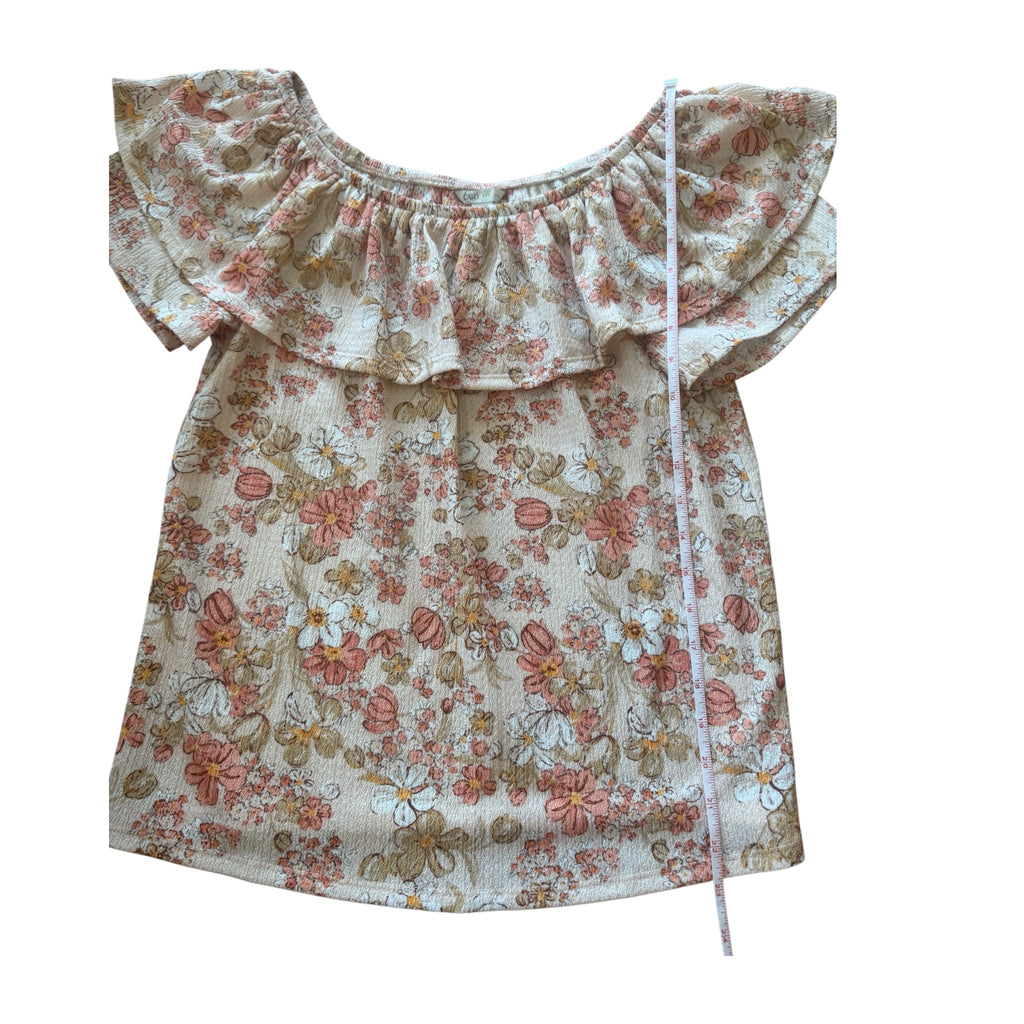 Cato Floral Ruffle Top Size Small-RF