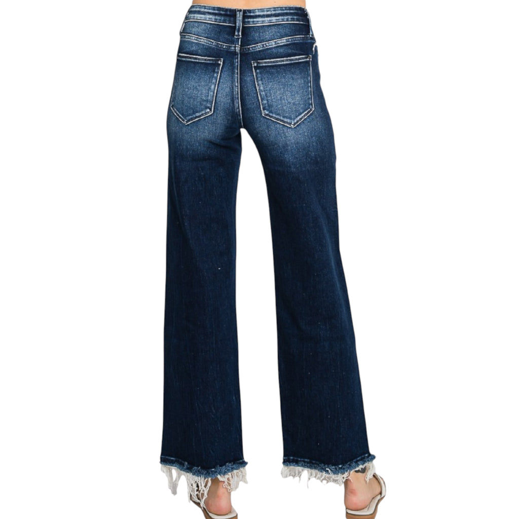 Petra153 - P489WF-DK SUPER HIGH RISE STRETCH CLASSIC STRAIGHT JEANS