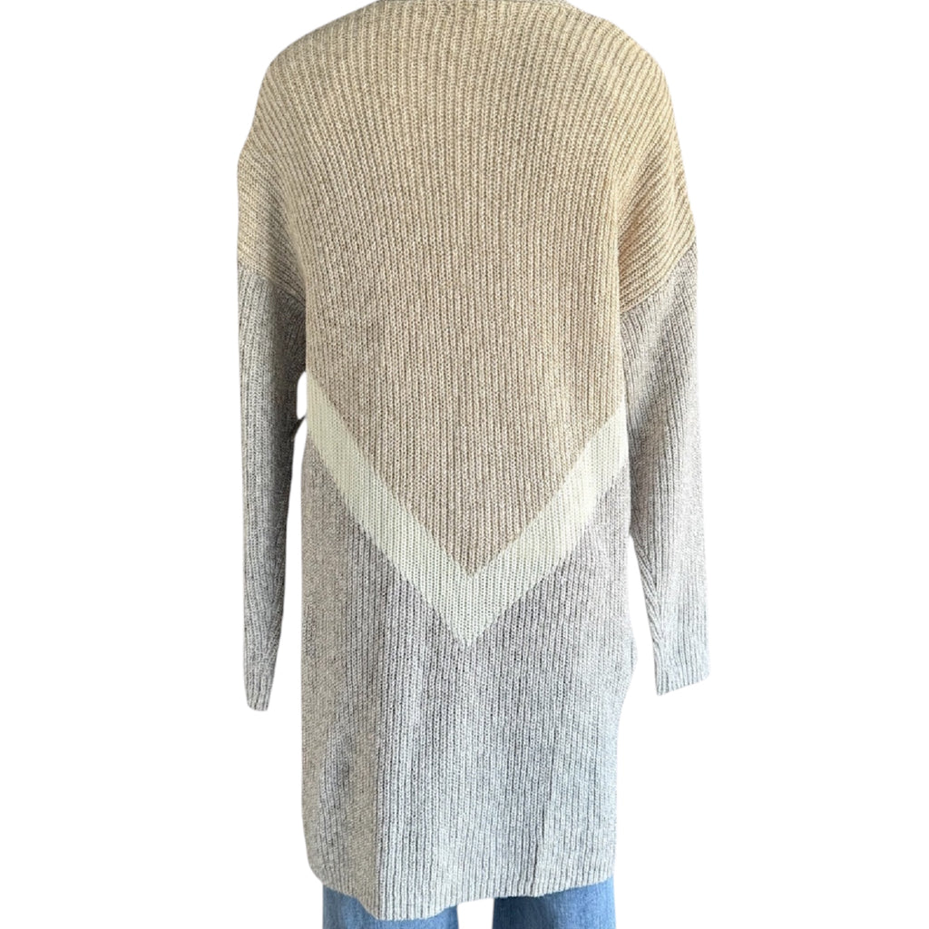 Maurices Grey Multi Color Knit Cardigan Size Large-RF