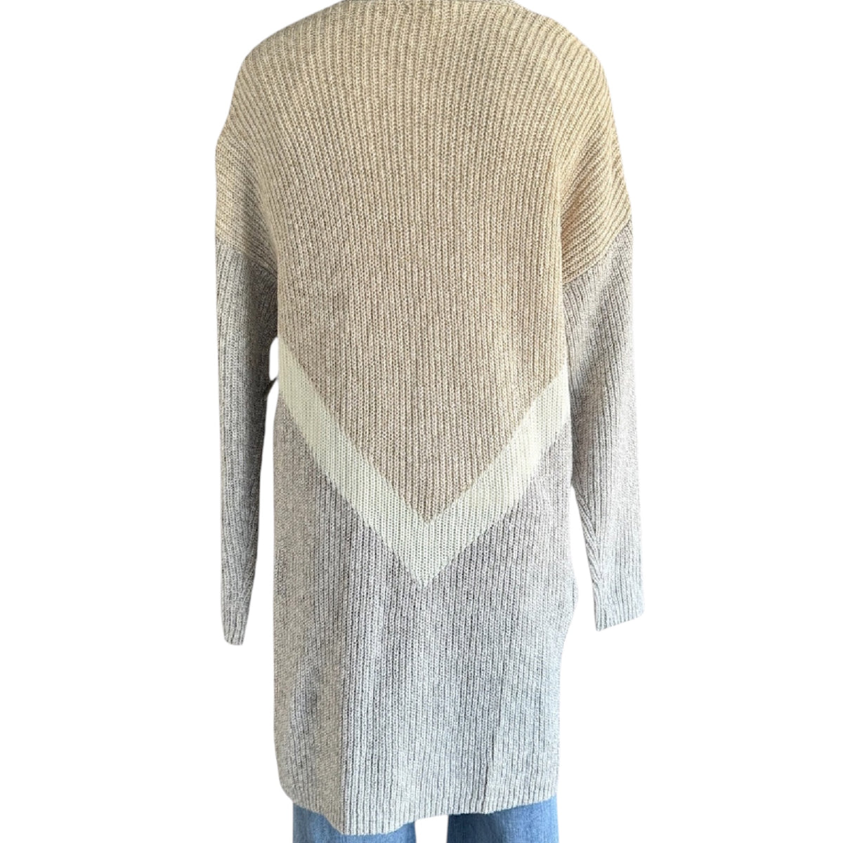 Maurices Grey Multi Color Knit Cardigan Size Large-RF