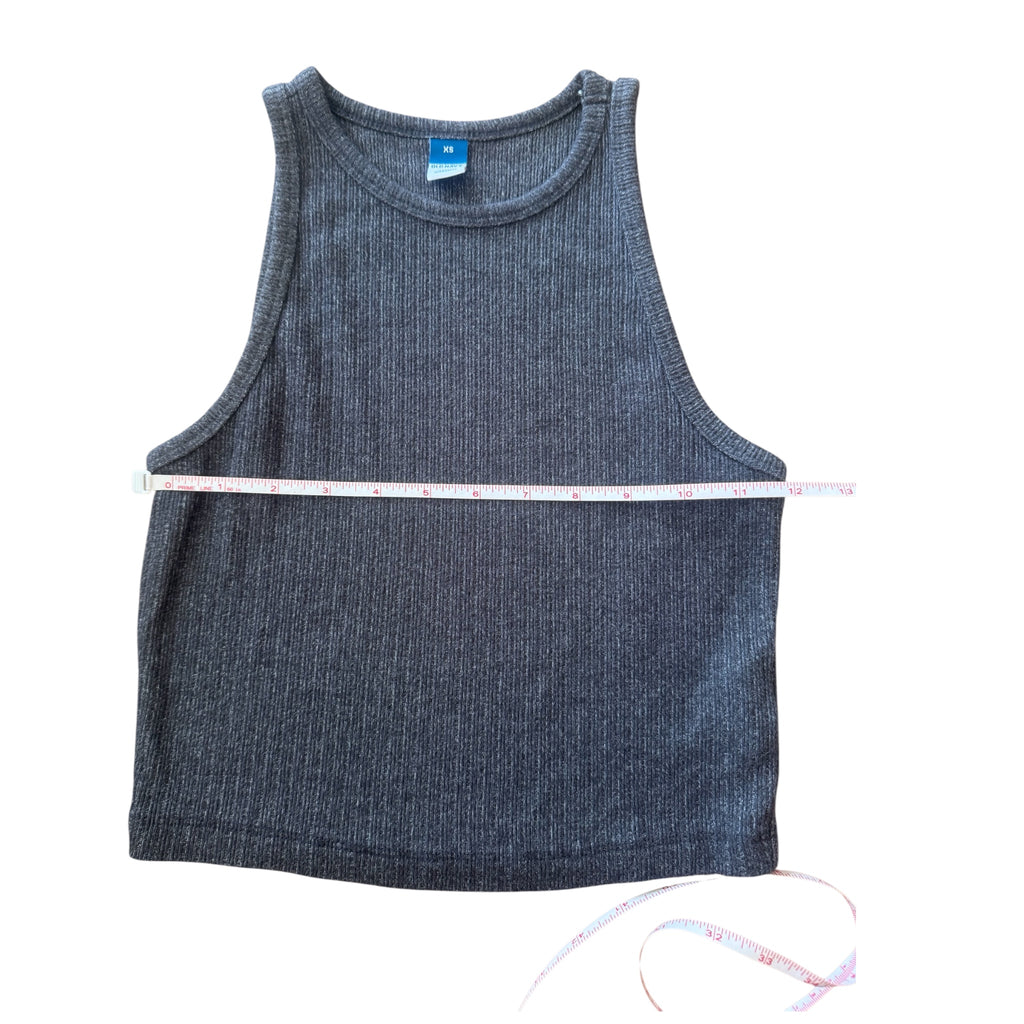 Old Navy Charcoal Gray Ribbed Tank Top Size XS - RF