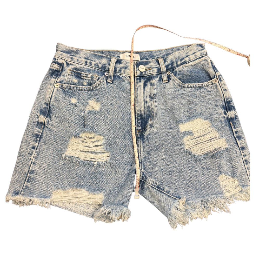 Ceros CHBH1208 Acid Wash Denim Shorts Size 27 -RF
