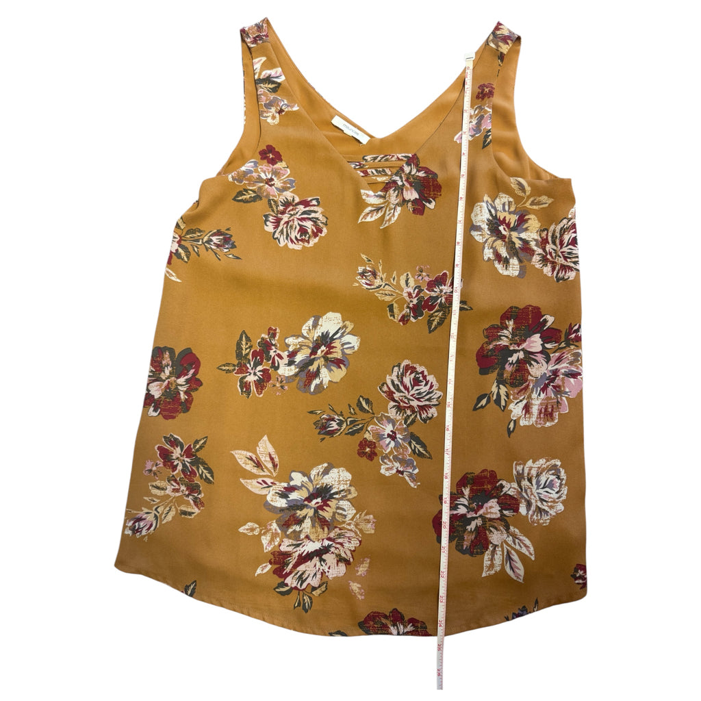 Maurices Golden Brown Sleeveless Floral Blouse Size XS - RF