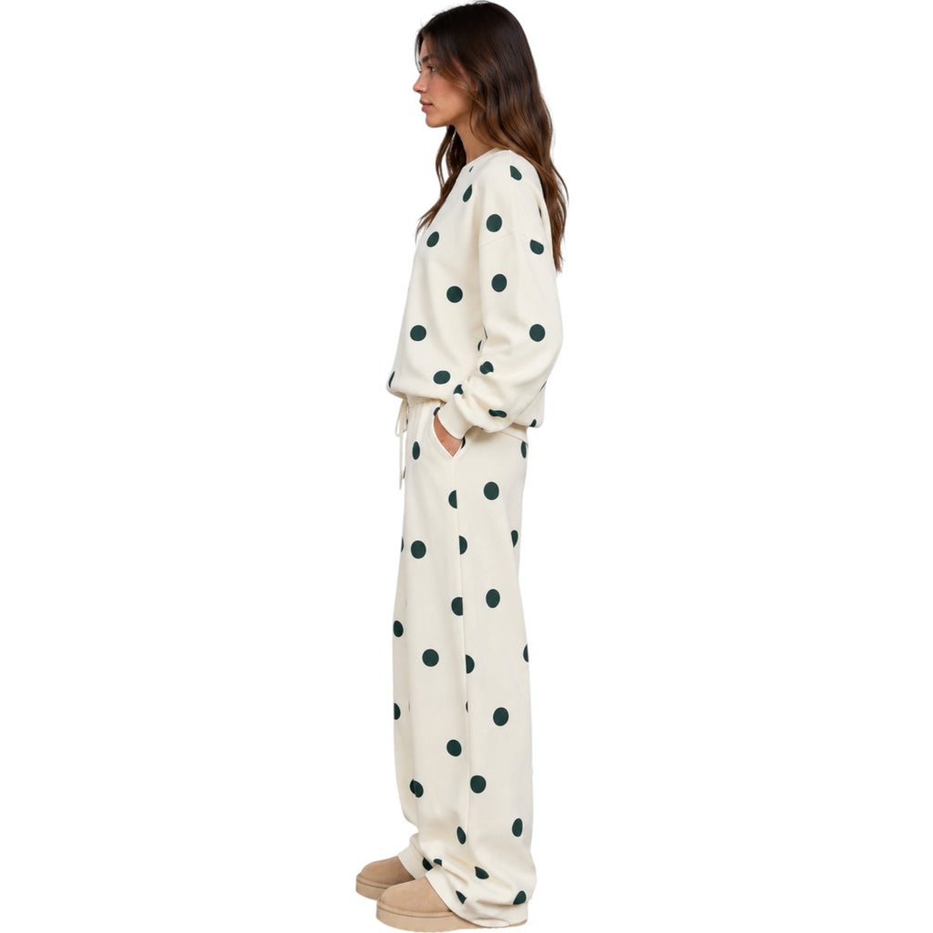 Hunter Green Polka Dot Top and Pant Set