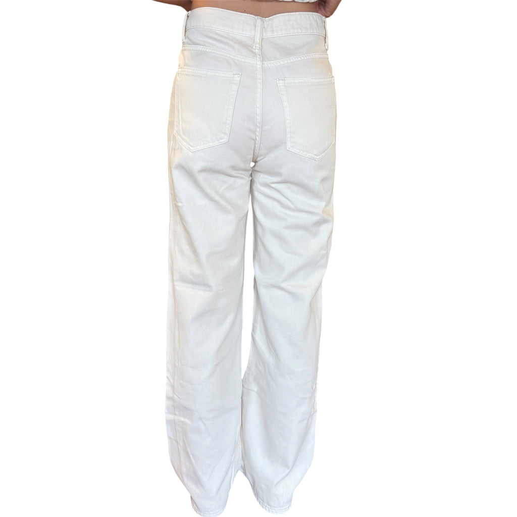 Vervet V2735 Ivory H/R Ripped Dad Jeans Size 26 - RF