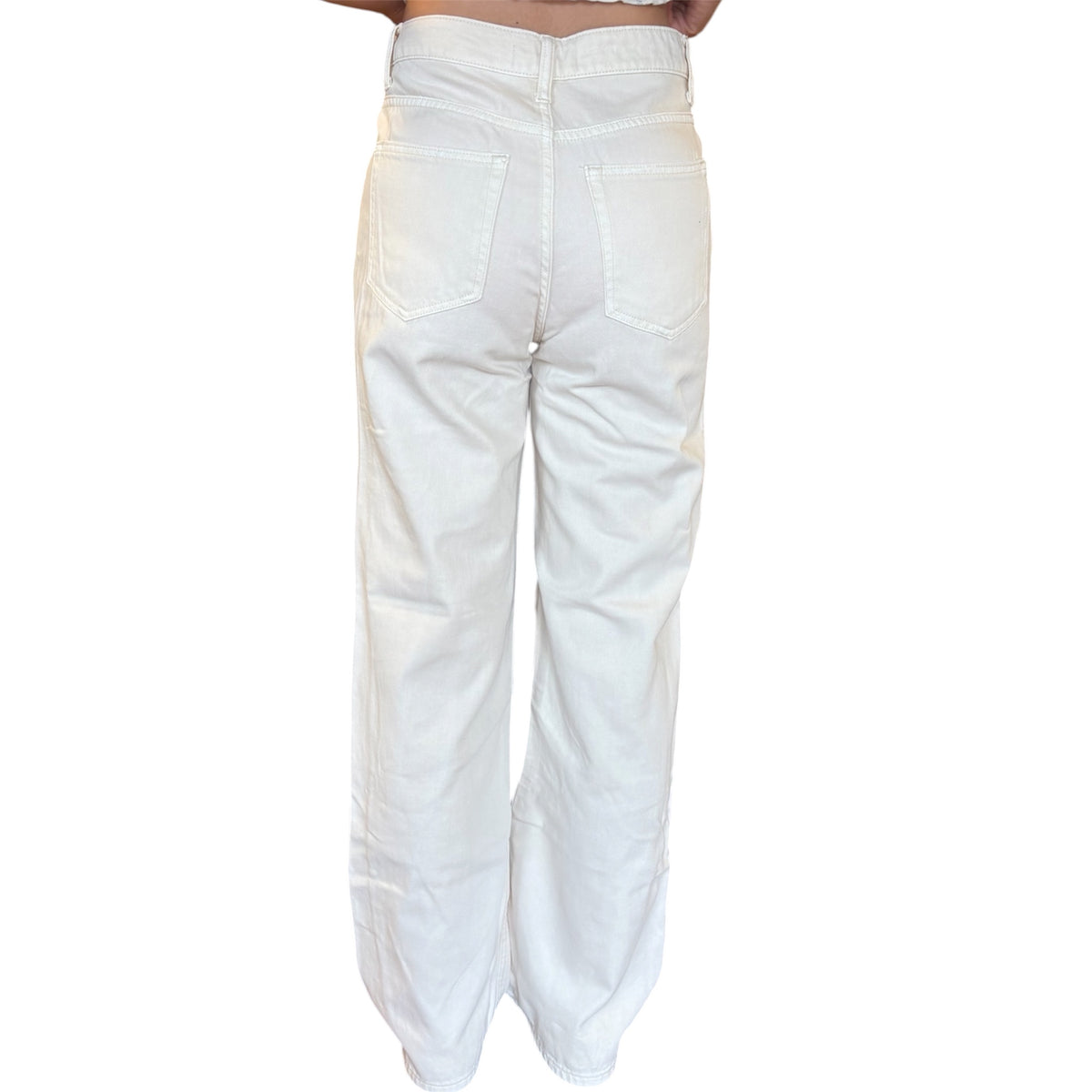 Vervet V2735 Ivory H/R Ripped Dad Jeans Size 26 - RF