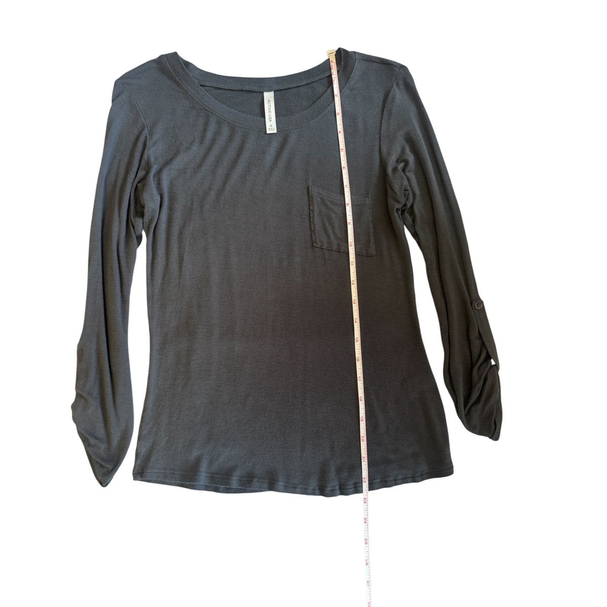 Active USA Black 3/4 Sleeve Top Size Small - RF