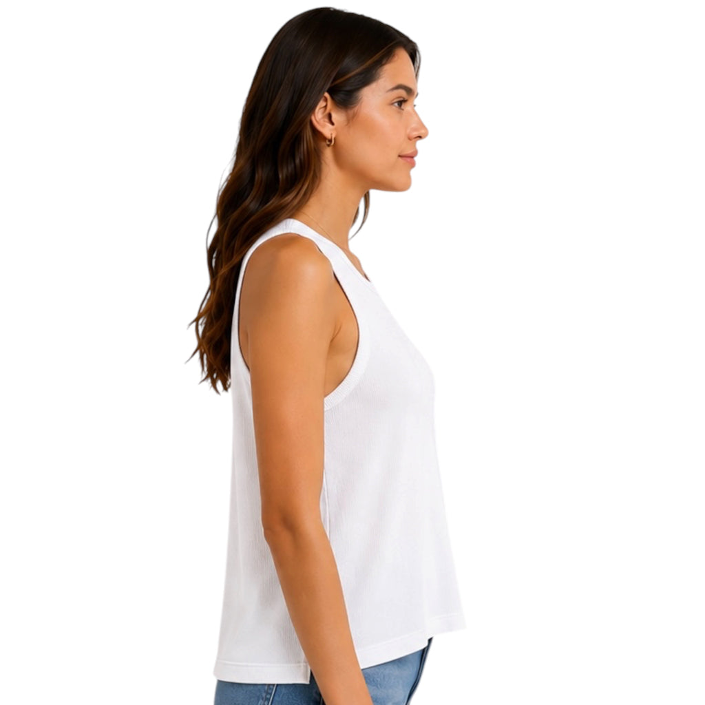 Z Supply Janice High Neck Tank White