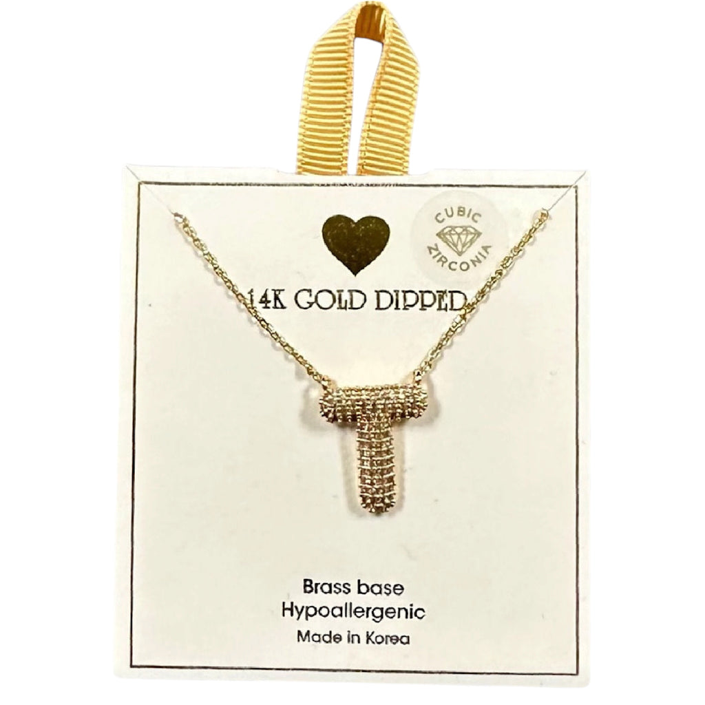 Yellow Ribbon Initial Necklace