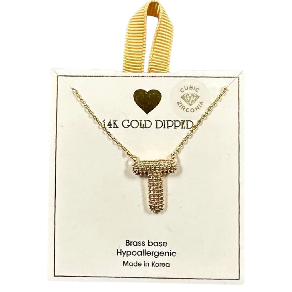 Yellow Ribbon Initial Necklace