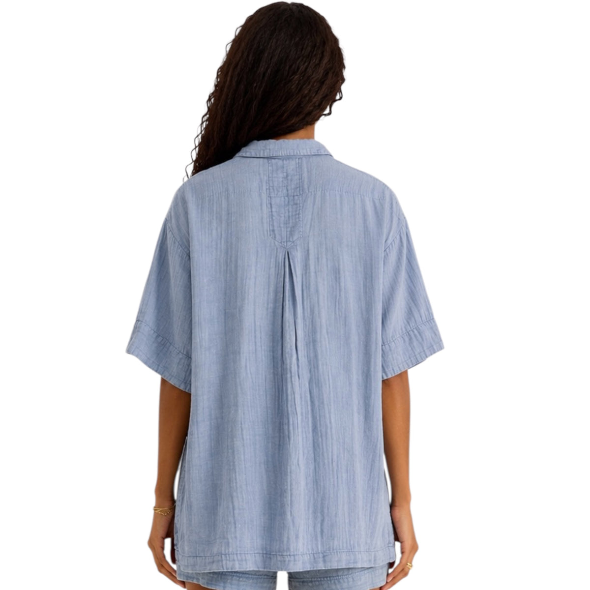 Z Supply Wave Breaker Gauze Shirt Deep Indigo