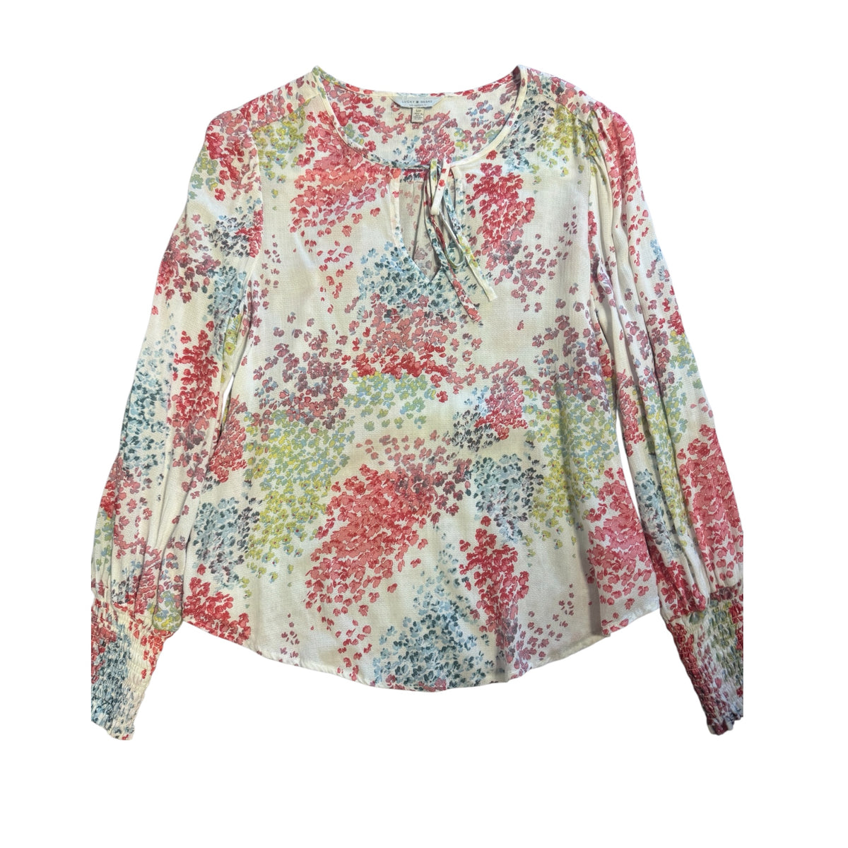 Lucky Brand Floral Ladies Top Long Sleeve Size Small - RF