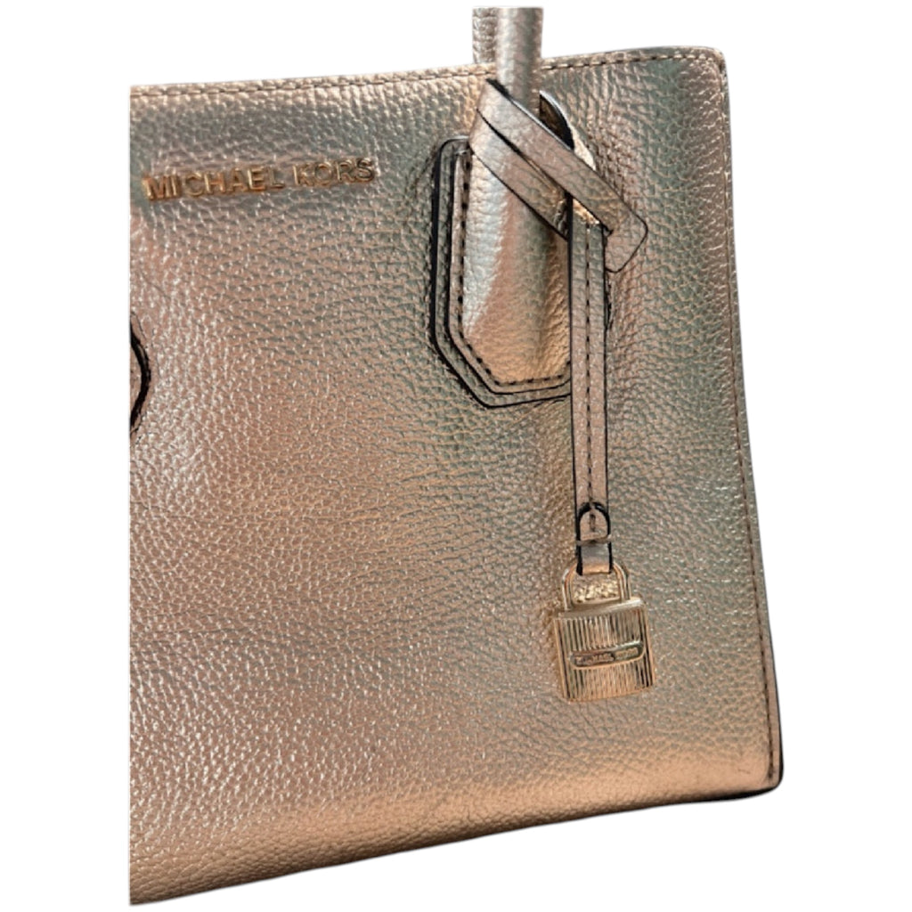 Michael Kors The Mercer Gold Metallic Leather Handbag-RF