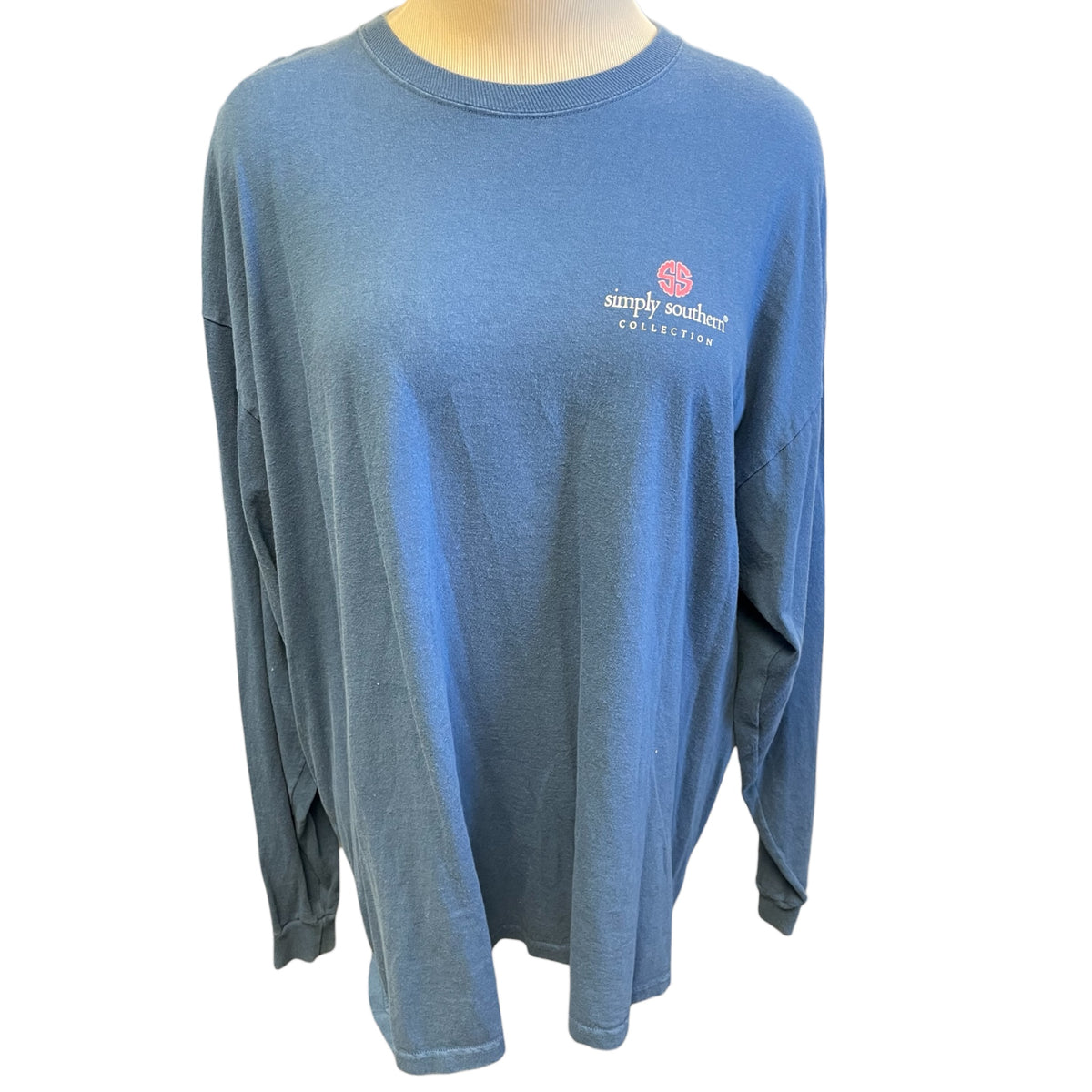 Simply Southern Muted Blue Long Sleeve Top Size XXL - RF