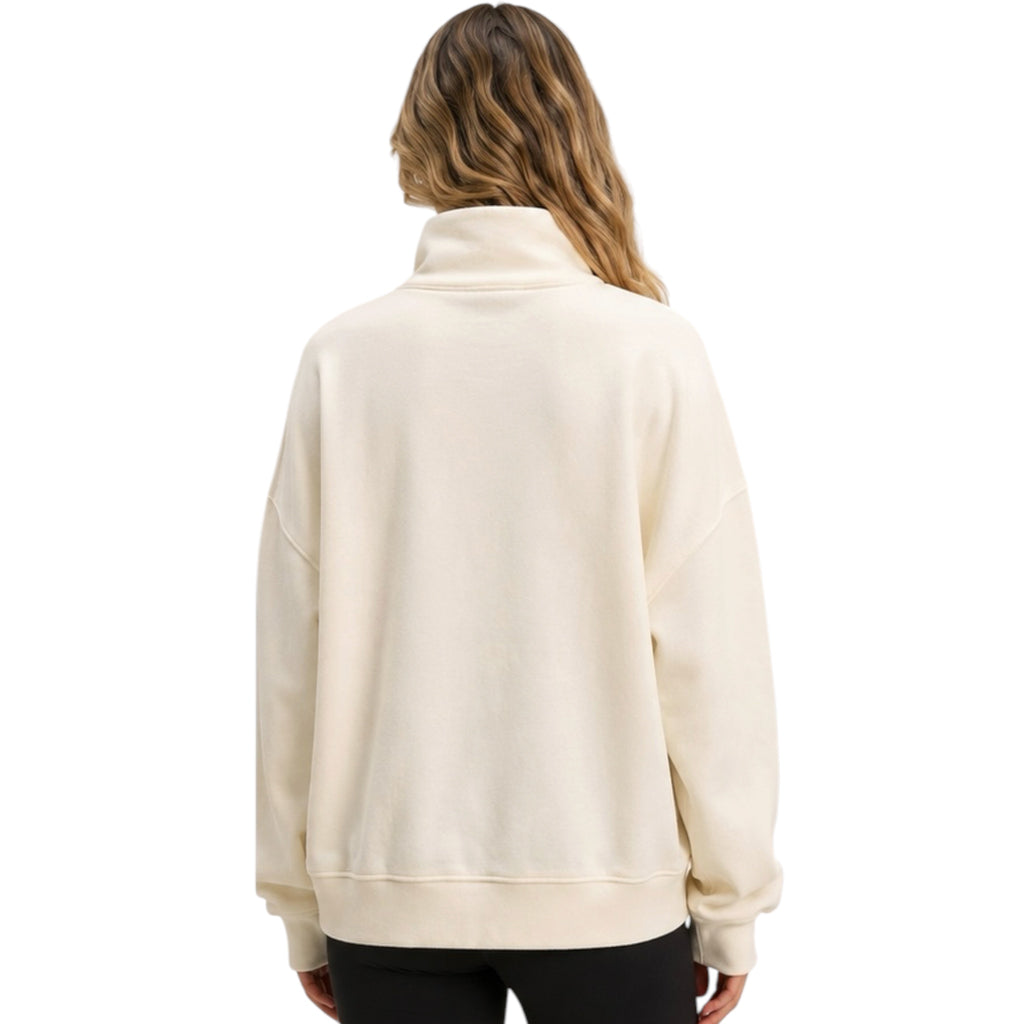 Cream Mineral Washed Button Detail Sweatshirt