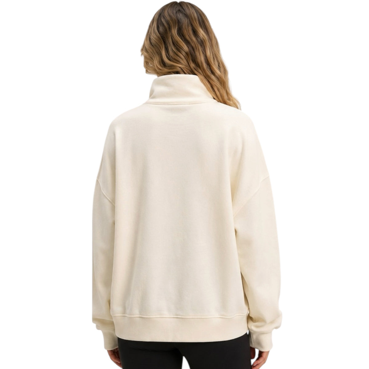 Cream Mineral Washed Button Detail Sweatshirt