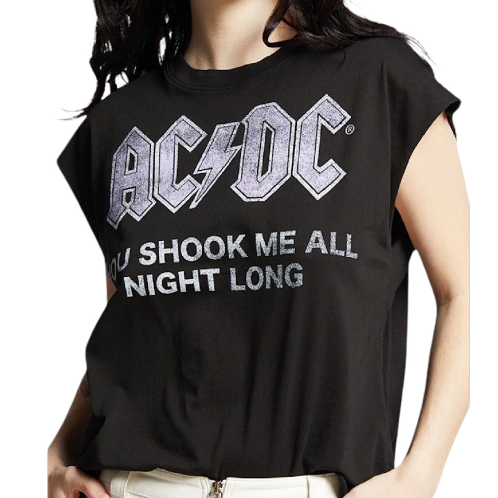 AC/DC Drink on Me Cut Sleeve Pepper Tee