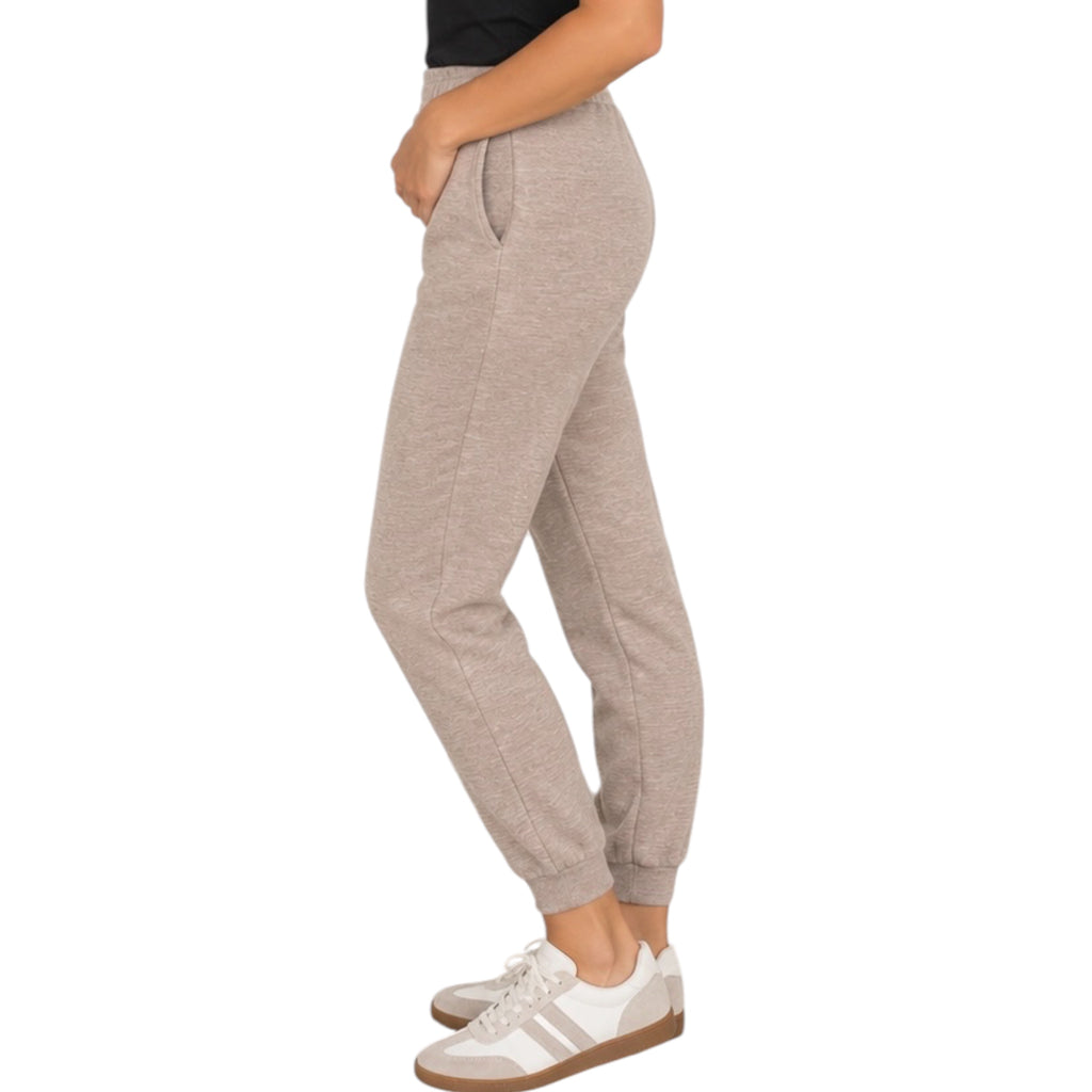 Ash Mocha Cotton Slub Jogger Pants