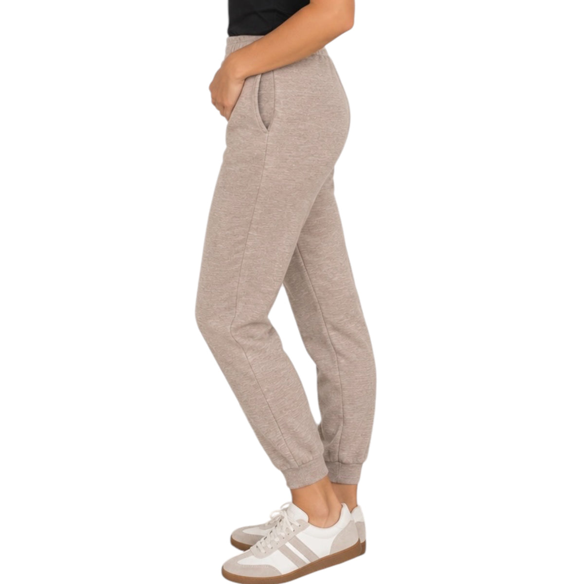 Ash Mocha Cotton Slub Jogger Pants
