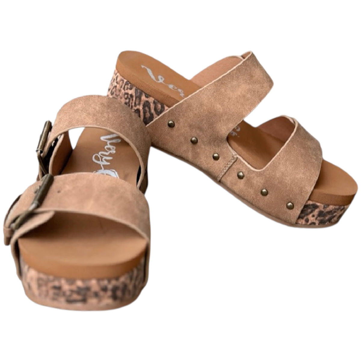 Very G Charlotte Tan Leopard Wedge