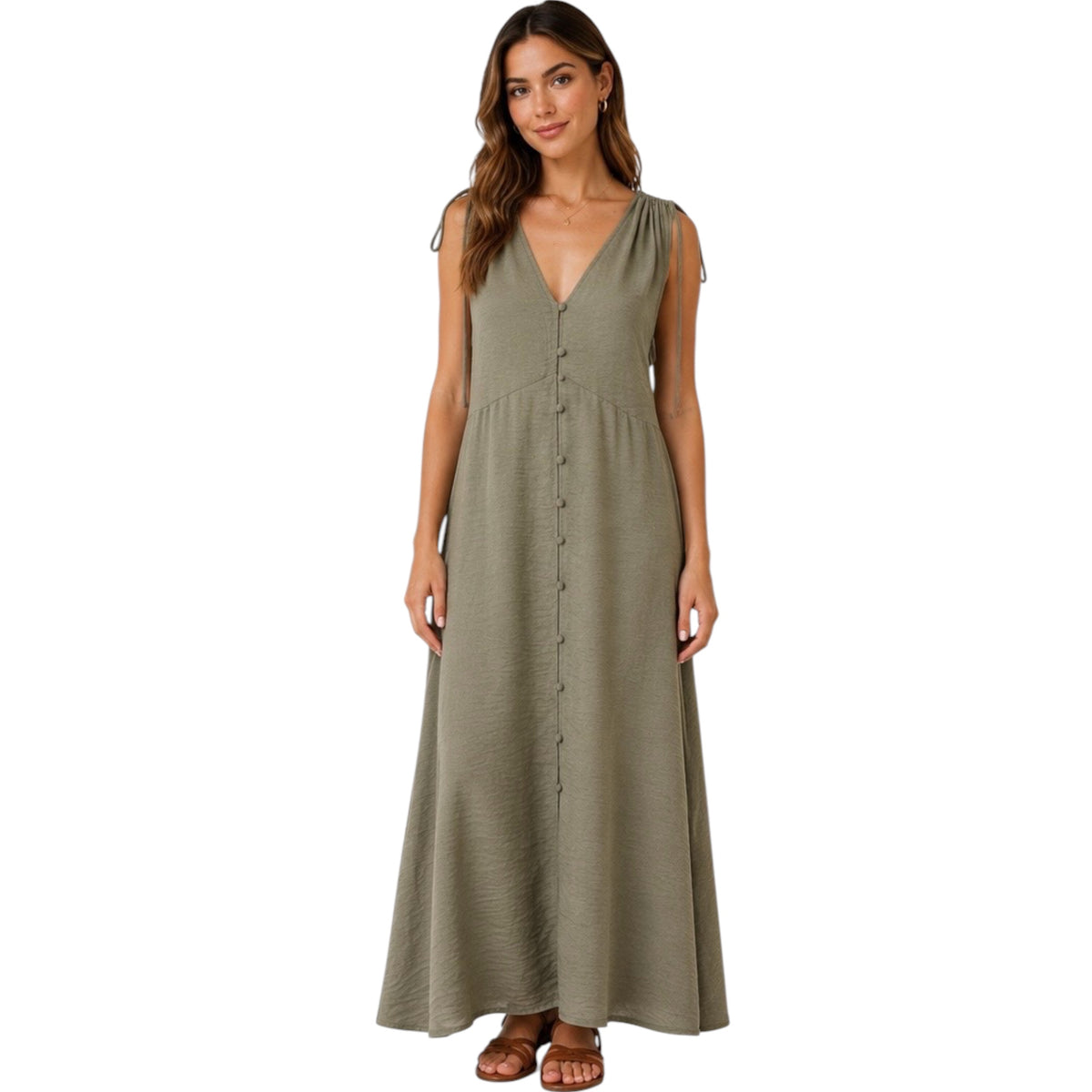 Black Vertical Eyelet Maxi Dress