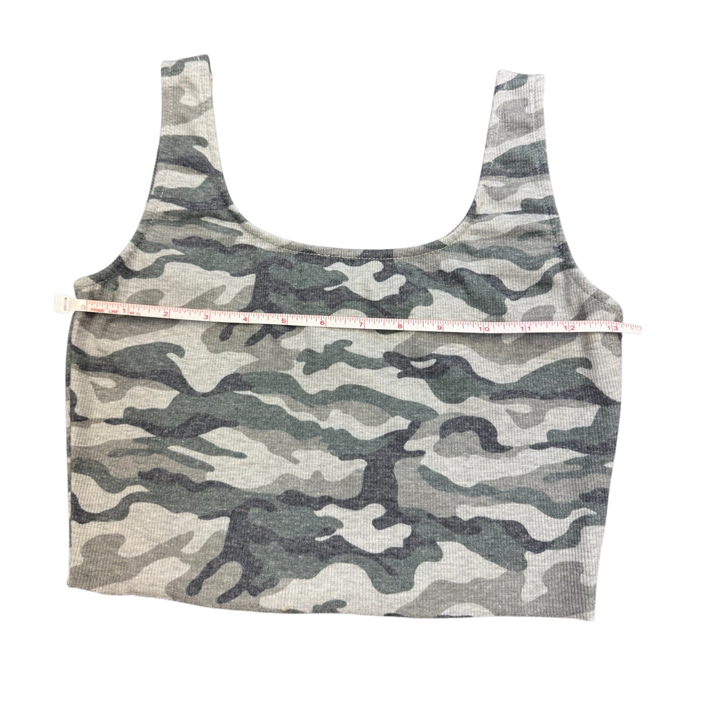 She + Sky Green Camo Cropped Tank Size Small -RF