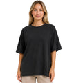 Black Mineral Washed Oversized Crew Neck Tee