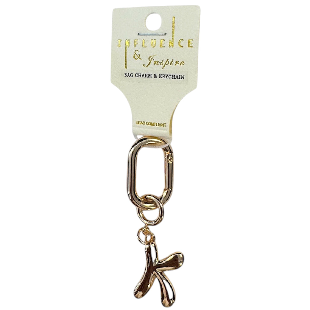 Initial Chain Charm Gold 3 inch