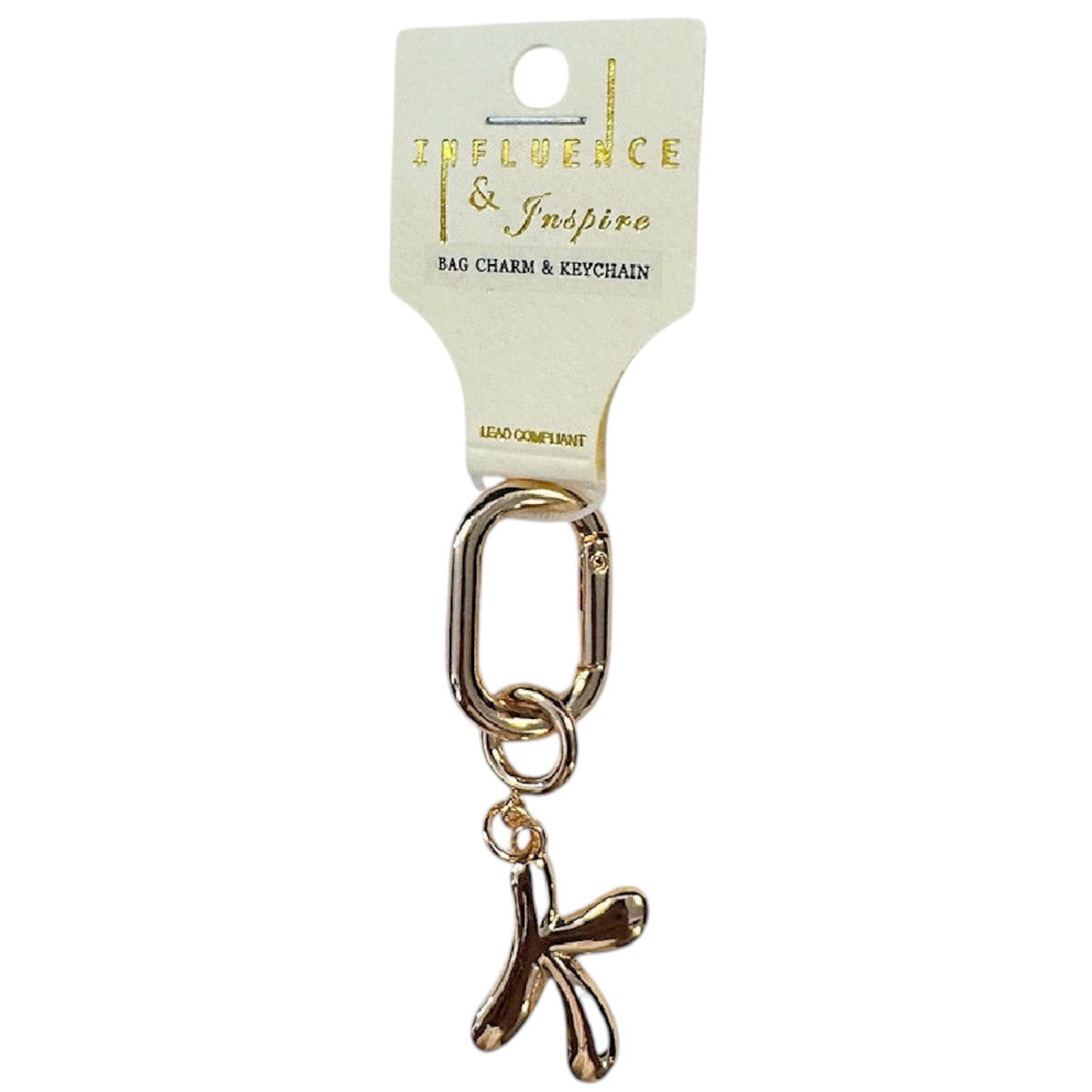Initial Chain Charm Gold 3 inch
