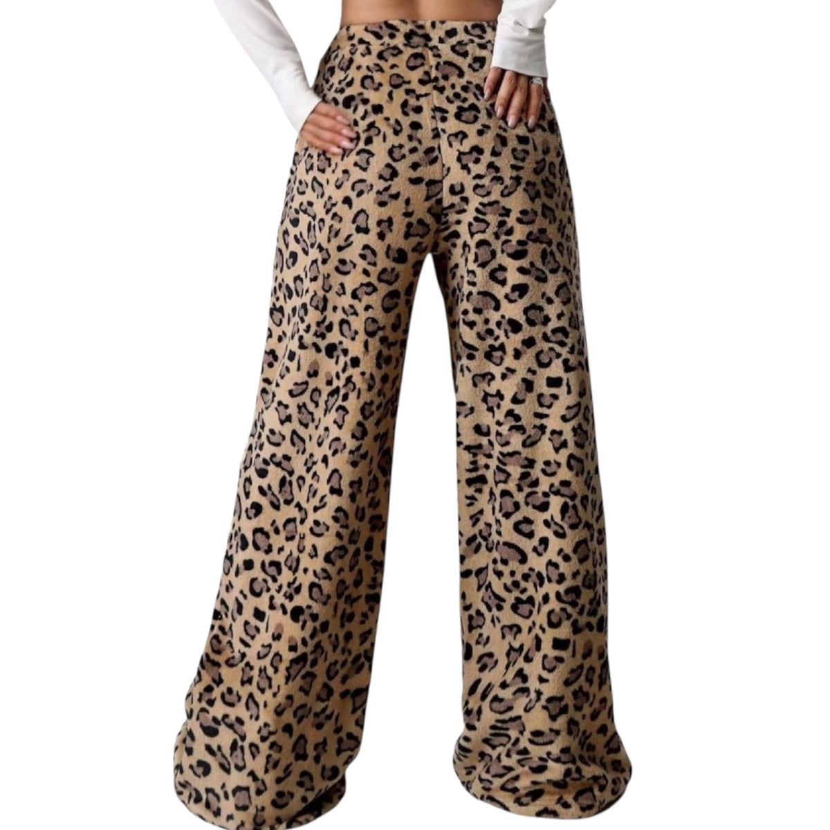 Leopard Print Straight Wide Leg Pant
