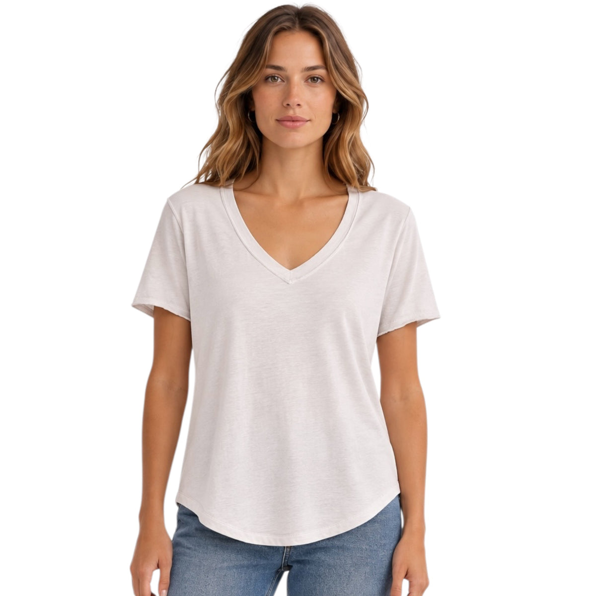 Z Supply The Organic Cotton V-Neck Tee Pumice