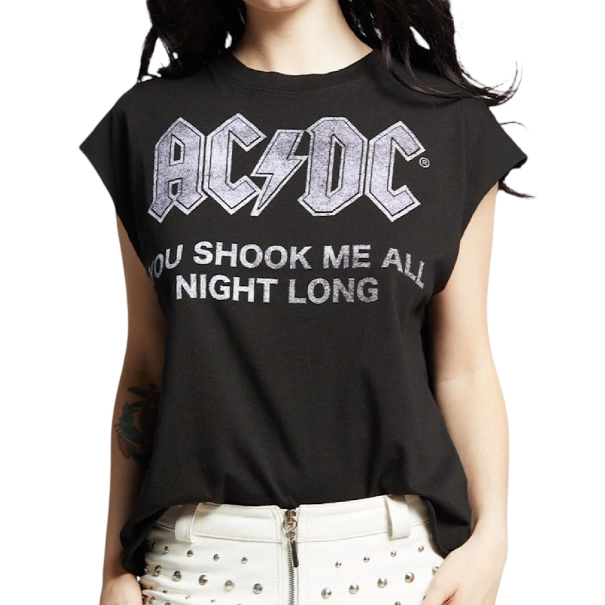AC/DC Drink on Me Cut Sleeve Pepper Tee