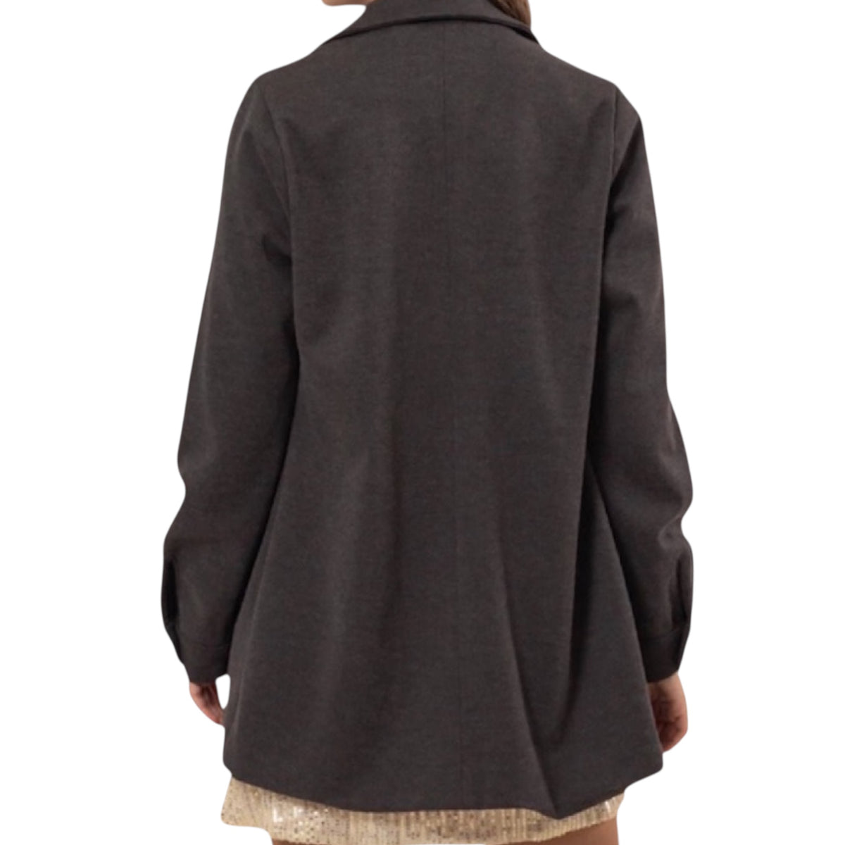 Dark Grey Brushed Twill Coat