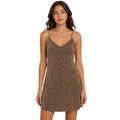 Bronze Adjustable Spaghetti Strap V Neck Mini Dress