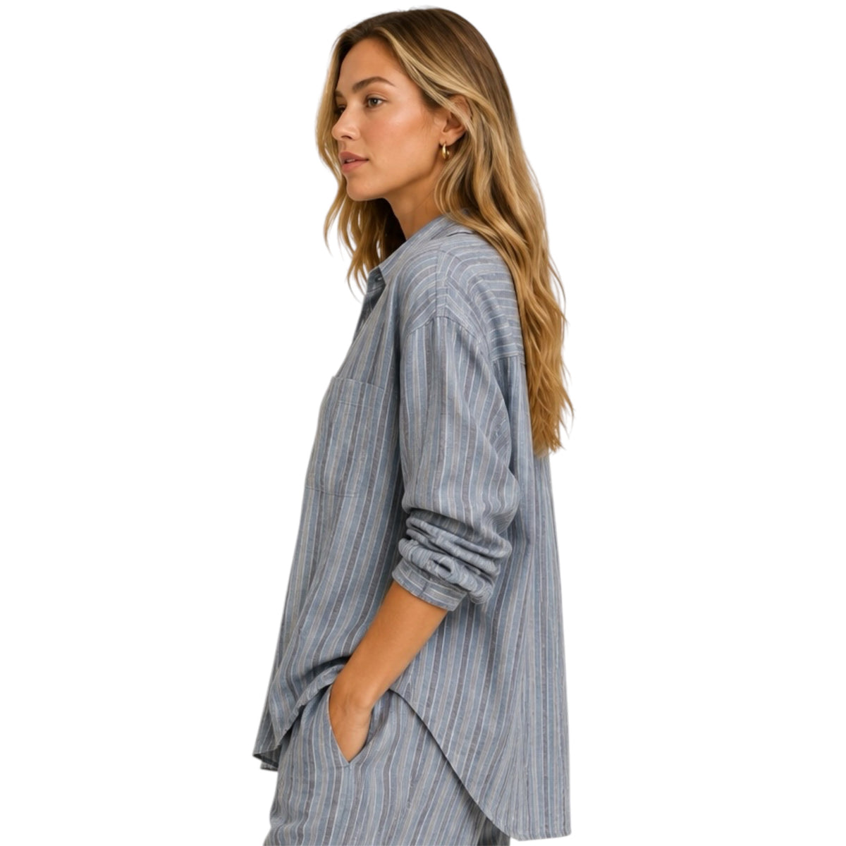 Z Supply The Perfect Striped Linen Button Up