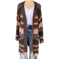 Umgee Multi Color Striped Button Up Cardigan Size Small-RF