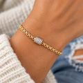 MX 14K Gold Plated Box Chain Barrel Bracelet